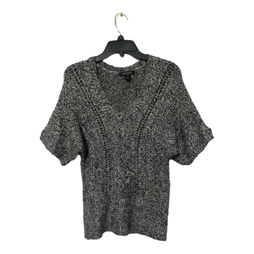 White House Black Market Womens Short Sleeve Knit Sweater Cable Knit Size Small